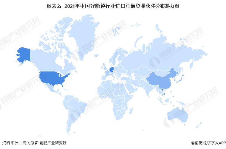 2022年中国智能锁行业进出口贸易区域分布情况美国为最大贸易伙伴广东